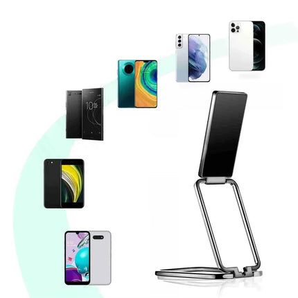 Adjustable Phone and Tablet Stand for Desk, Tilting Hands-Free Holder for Video Calls, Kitchen Recipes and Streaming
