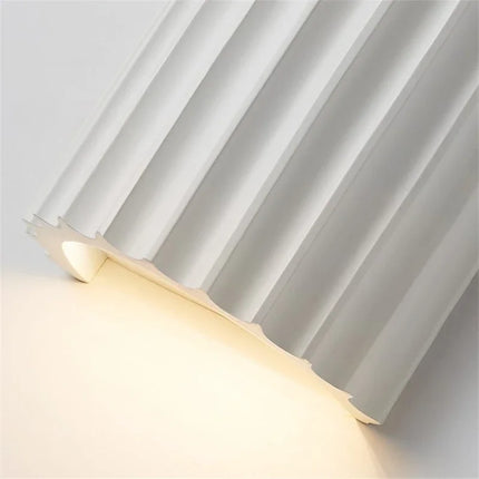 Nordic Modern Resin Wall Lamp with Ribbed Design | Soft Ambient Lighting for Home Décor