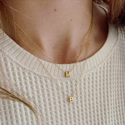Initial Necklaces for Women, Stainless Steel Pendant Necklace with Extender