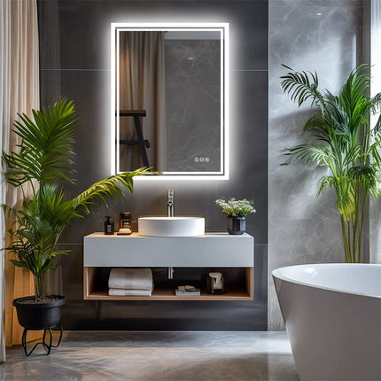 LED Bathroom Mirror with Dimmable Lighting & Anti-Fog Function | Frameless Design for Modern Bathrooms