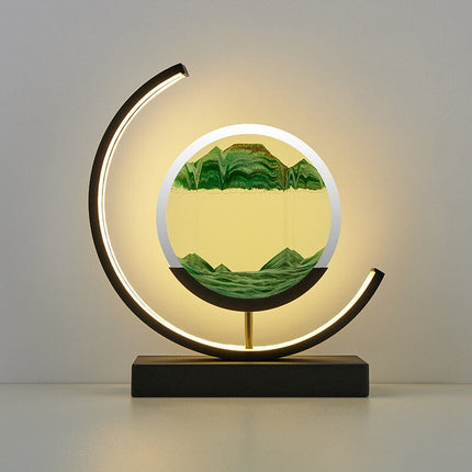LED Table Lamp with Dynamic 3D Sand Art | 360° Rotation for Mesmerizing Ambient Lighting