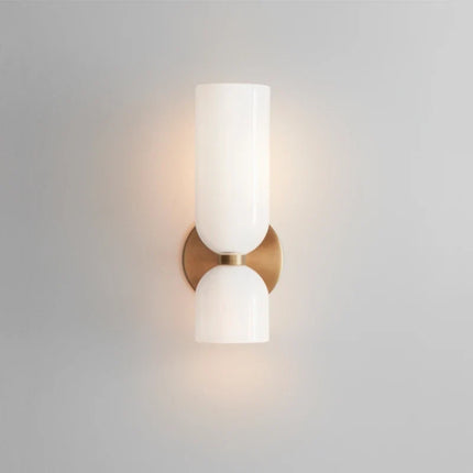 Nordic Glass Wall Lamp with Smoked Tube Design | Up & Down Lighting for Elegant Home Ambiance