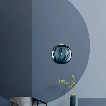 Modern Glass Ball Pendant Light with Hand-Blown Shade | Ambient Illumination for Dining Rooms and Bedrooms