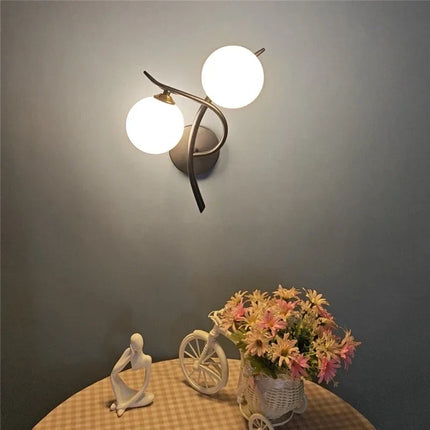 Nordic Wall Light with Dual Opal Glass Globes | Sculptural LED Design for Warm Ambient Illumination