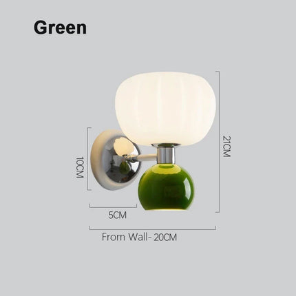 Nordic Pumpkin Wall Lamp with Sculptural Glass Shade | Soft Illumination for Contemporary Living Spaces