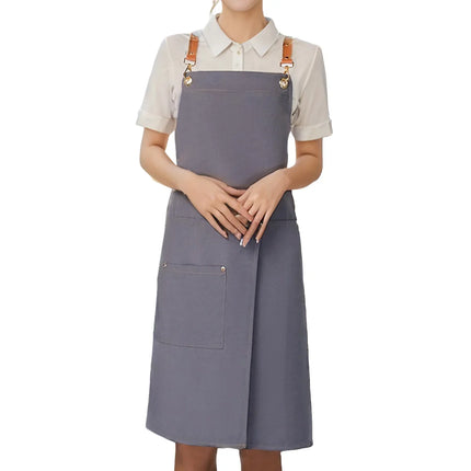 Waterproof Canvas Apron with Split Skirt Design | Multiple Pockets for Comfort in Restaurants and Home Cooking