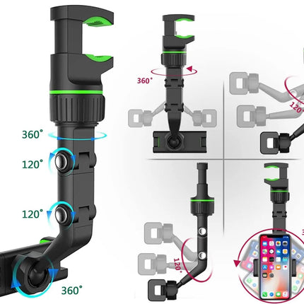 Phone Holder for Car Rearview Mirror with Adjustable Clip | Secure & Convenient Access