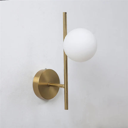 Modern Dual-Globe Wall Light with Gold Finish | Ambient Illumination for Contemporary Spaces