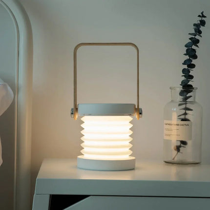 Portable Table Lamp with 360° Adjustable Head | Folding Lantern with Touch Dimming for Indoor and Outdoor Use