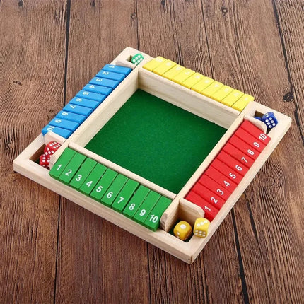 Wooden Dice Game for Family Fun with 4 Players | Engaging Math Skills Development for Kids and Adults