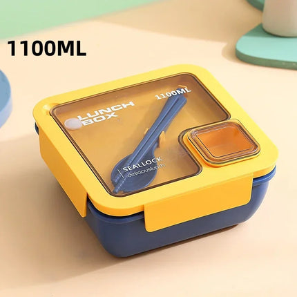 Leak-Proof Bento Lunch Box with Built-in Cutlery | Microwave & Dishwasher Safe for School and Office Meals