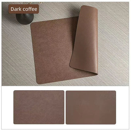 Double-Sided Faux Leather Placemats with Heat Resistance | Waterproof & Elegant Design for Dining Tables