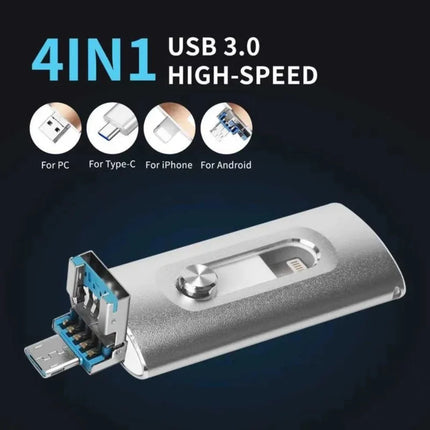 External Hard Drive Portable SSD with 4-in-1 OTG Design | High-Speed USB 3.0 Storage for File Security and Convenience