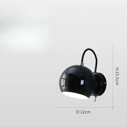 Nordic Cream Wall Lamp with Adjustable Dome Shade | Minimalist Lighting for Bedrooms and Home Offices