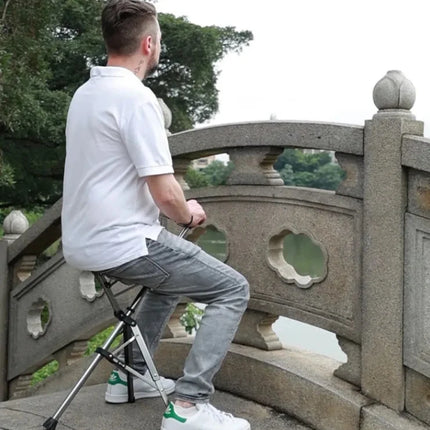 Folding Walking Cane with Built In Seat, Cane Stool for Standing in Queues, Travel and Outdoor Events, for Seniors
