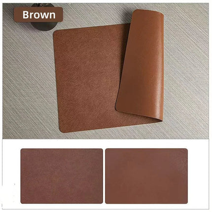 Double-Sided Faux Leather Placemats with Heat Resistance | Waterproof & Elegant Design for Dining Tables