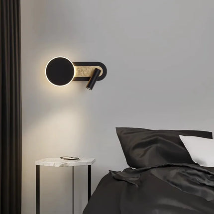 Modern Dual LED Wall Light with Adjustable Spotlight | Minimalist Nordic Design for Perfect Night Reading