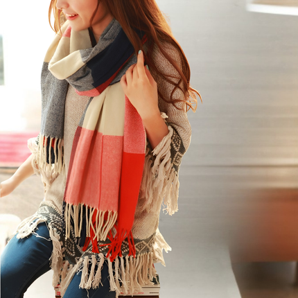 Plaid Winter Scarf with Soft Polyester Fabric | Warm and Lightweight Wrap for Cold Weather Comfort