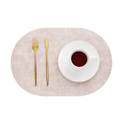 Oval Faux Leather Placemats with Heat Resistance & Non-Slip Surface | Stylish Table Protectors for Dining and Coffee Tables