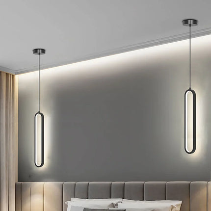 Modern LED Pendant Light with Adjustable Height | Gold or Black Finish for Elegant Home Illumination