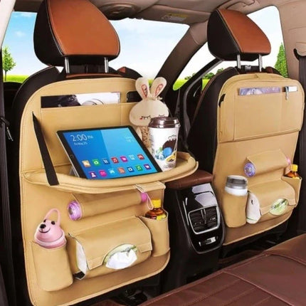 Backseat Car Organizer with Foldable Tray Table, Tablet Holder, Bottle Holders and Storage Compartments, 5 Colours