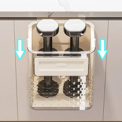 Hanging Trash Bin for Kitchen Cabinet, Foldable Wall Mounted Waste Basket with Hanging Hook