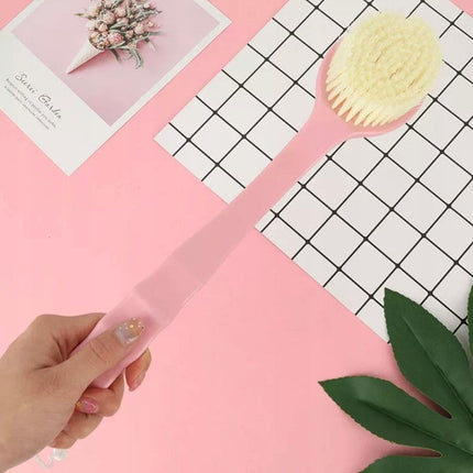 Soft Bristle Body Bath Brush, Long Handle Back Scrubber for Gentle Shower Exfoliation and Even Lather, Pink or Blue