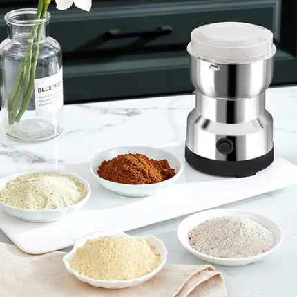 Electric Grinder for Coffee Beans, Nuts, Cereals and Spices with Low Noise Motor, Compact Kitchen Grinder for Home