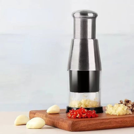Vegetable Chopper with Collection Container, Manual Onion and Garlic Dicer for Fast Kitchen Prep