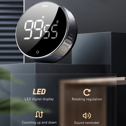 Digital Countdown Timer, Magnetic Kitchen Timer with Loud Alarm – image 8
