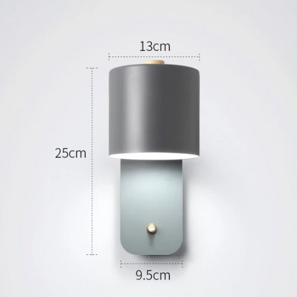 Modern LED Wall Lamp with Built-In Switch | Stylish Metal Fixture for Bedrooms and Living Rooms