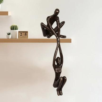 Romantic Resin Couple Sculpture for Home Decor | Modern Wall Art Celebrating Love and Connection