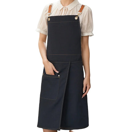 Waterproof Canvas Apron with Split Skirt Design | Multiple Pockets for Comfort in Restaurants and Home Cooking
