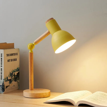 Nordic Wooden Desk Lamp with Adjustable Head | Stylish Eye-Friendly Light for Reading and Relaxation