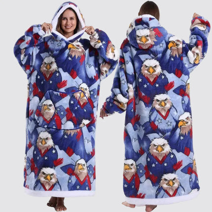 Oversized Blanket Hoodie with Large Hood | Comfortable Wearable Blanket for Home and Outdoor Relaxation