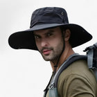 Sun Hats UV Protection, Fishing Hat with Breathable Mesh Panels and Drawstring, Beach Hat for Hiking and Camping