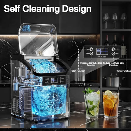 Countertop Ice Maker Machine with Large Capacity for Fast Fresh Ice | Perfect for Home and Office Use