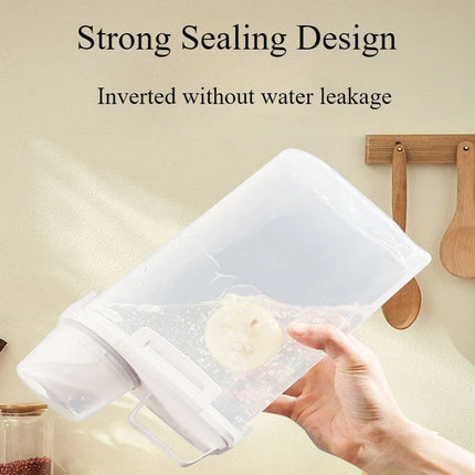Airtight Grain Storage Container with Measuring Cup | 2.5L Food Dispenser for Rice, Flour, Cereal, and Snacks