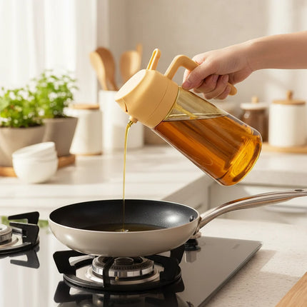 Glass Oil Dispenser Bottle with Easy Control Sprayer | Versatile Kitchen Tool for Olive Oil, Vinegar, and Sauces