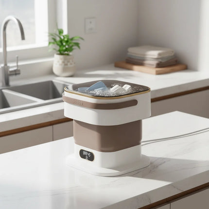 Portable Mini Washing Machine with Foldable Design | Compact Washer for Easy Laundry in Small Spaces