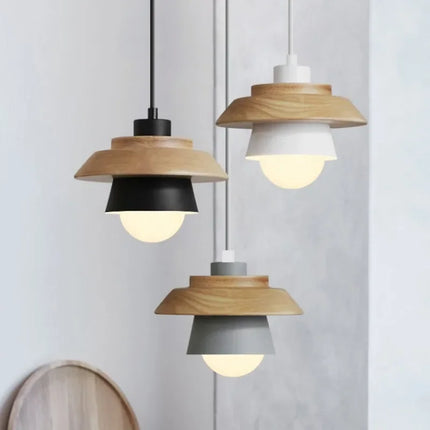 Nordic Wood Pendant Light with Warm Diffused Glow | Playful Macaron Design for Modern Home Decor