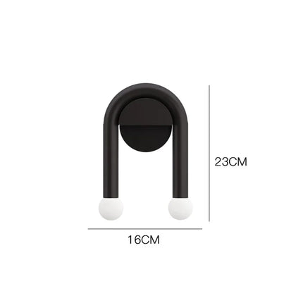 Modern Wall Light with Sculptural Arch Design | Matte Black Iron & Frosted Glass for Warm Ambient Glow
