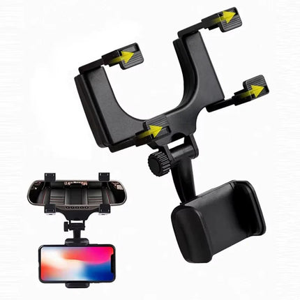 Universal Rearview Mirror Phone Holder with Adjustable Angle | Secure Viewing for Safe Driving