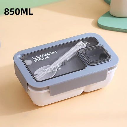 Leak-Proof Bento Lunch Box with Built-in Cutlery | Microwave & Dishwasher Safe for School and Office Meals