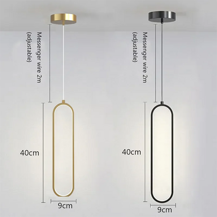 Modern LED Pendant Light with Adjustable Height | Gold or Black Finish for Elegant Home Illumination