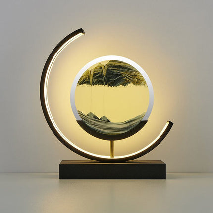 LED Table Lamp with Dynamic 3D Sand Art | 360° Rotation for Mesmerizing Ambient Lighting