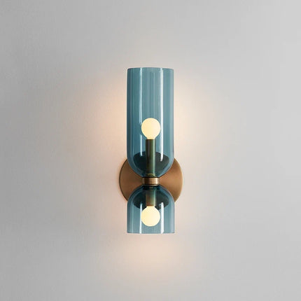 Nordic Glass Wall Lamp with Smoked Tube Design | Up & Down Lighting for Elegant Home Ambiance