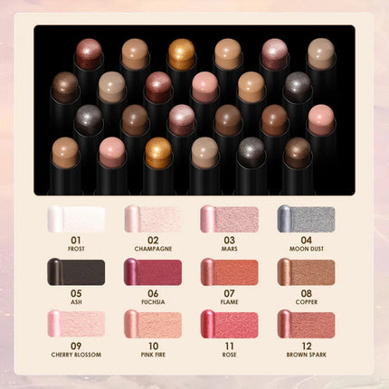 Eyeshadow Stick, Creamy Shimmer Eye Shadow Crayon in 10 Shades, Light Reflecting Color for Quick One Minute Eye Makeup