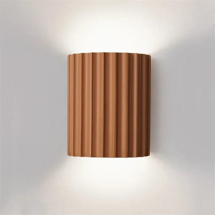Nordic Modern Resin Wall Lamp with Ribbed Design | Soft Ambient Lighting for Home Décor