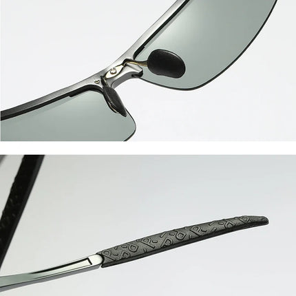 Photochromic Sunglasses, Polarized Color Changing Lenses with UV400 Protection, Anti Glare Driving Sunglasses, Black